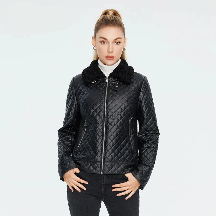 Zoe - Short Fur Coat Asymmetrical Collar Hooded Zippered