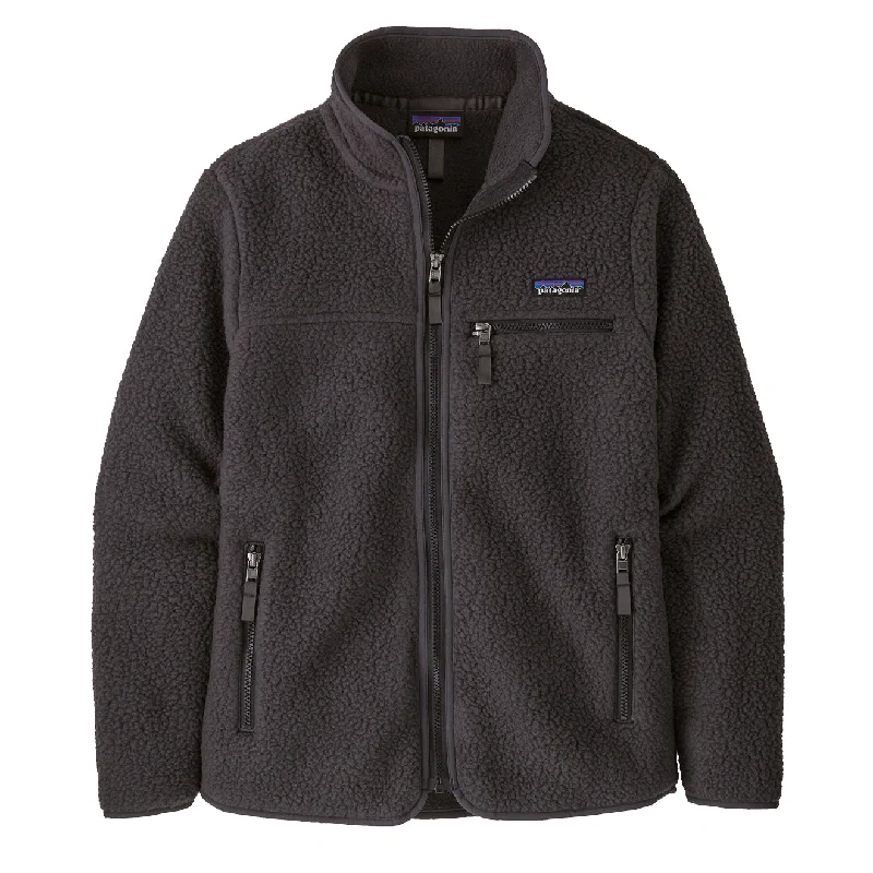 Patagonia Womens Retro Pile Jacket Ink Black Belted Jacket Elasticated Jacket Padded Jacket