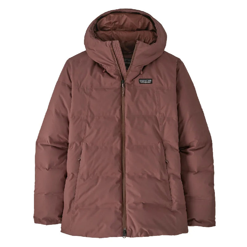 Patagonia Womens Jackson Glacier Jacket Dulse Mauve Notch Collar Peter Pan Collar Cowl Neck