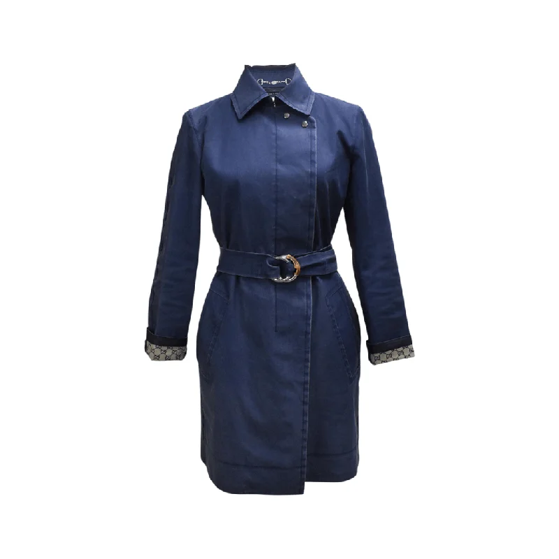 Gucci Trench Coat - Women's 40 Sequined Lace Ribbed