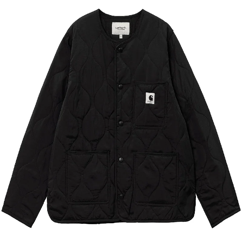 Carhartt WIP Womens Skyler Liner Jacket Black Hooded Jacket Caped Jacket Shawl Collar Jacket
