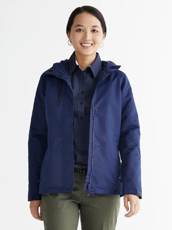 Ladies' All-Conditions Jacket - True Navy Cotton Fabric Linen Fabric Terry Fabric