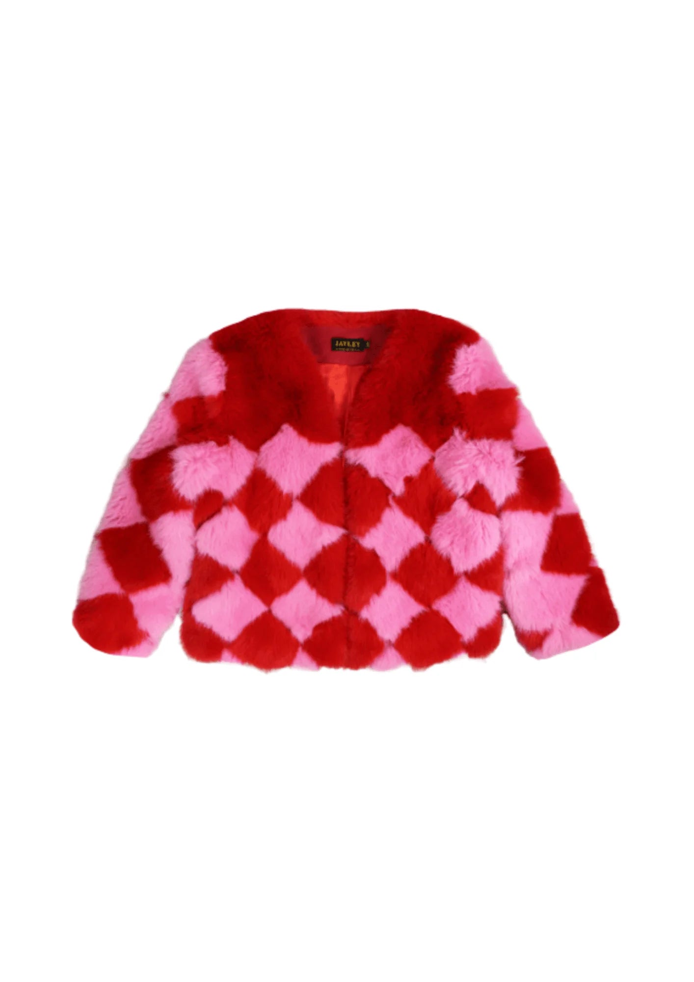 RED DELILAH COAT Tweed Herringbone Houndstooth