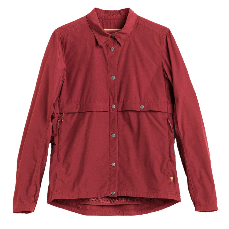 Fjallraven x Specialized Womens Riders Wind Jacket Pomegranate Red Trench Coat Raincoat Waterproof Jacket