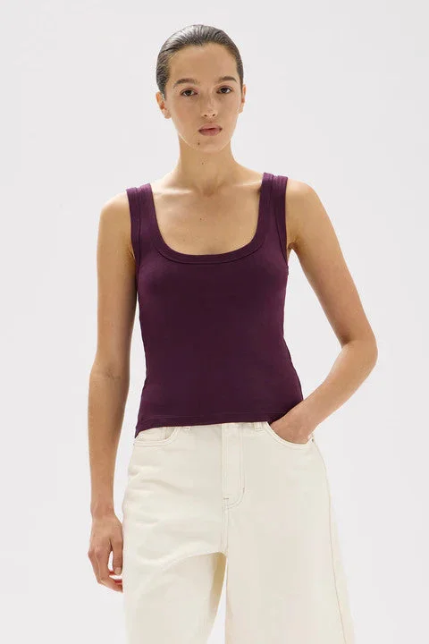 Assembly Label - Paulina Scoop Tank, Fig coral tank top