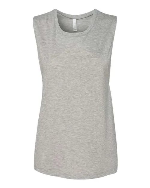 BELLA + CANVAS - Women's Flowy Scoop Muscle Tank - 8803 Athletic Heather sheer tank top