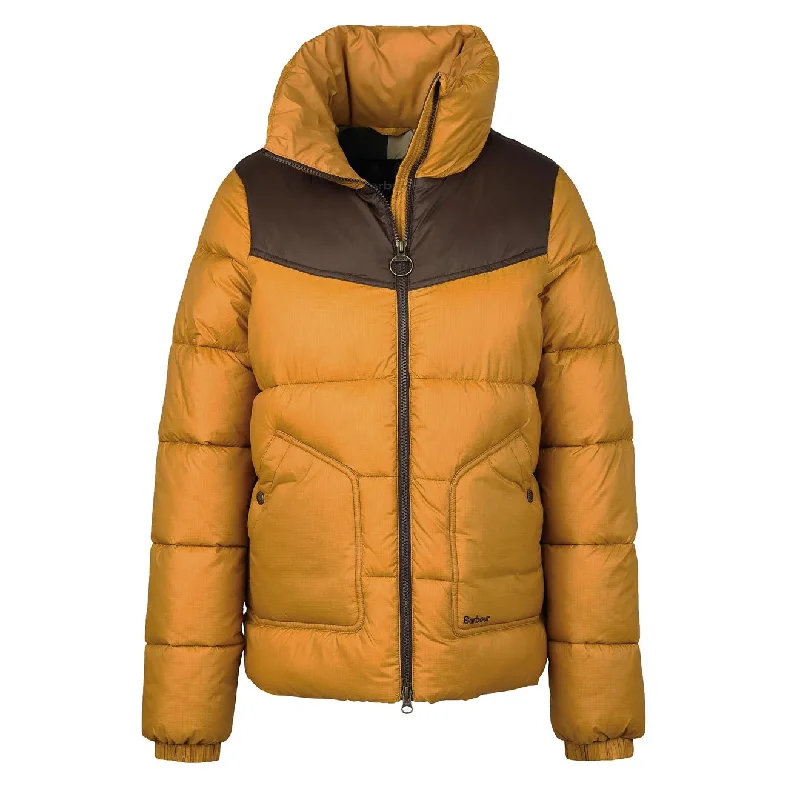 Barbour Womens Belford Quilted Jacket Dijon / Mahogany Ancient Faux Fur Jacket Real Fur Jacket Shearling Jacket