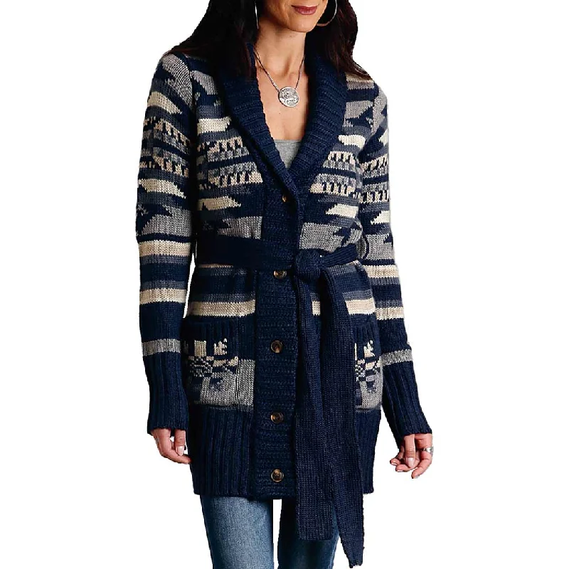 Stetson Women's Aztec Belted Cardigan Modern Contemporary chic