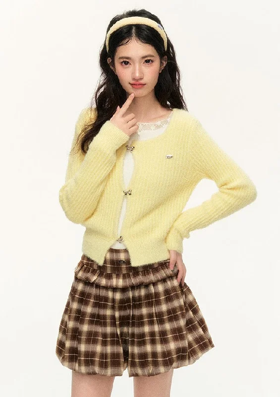 Cream Yellow Furry Square Collar Sweater Cardigan/Brown Skirt NTO0138 Hooded Cardigan Collared Cardigan Shawl Collar Cream Yellow Furry Square Collar Sweater Cardigan/Brown Skirt NTO0138 Hooded Cardigan Collared Cardigan Shawl Collar