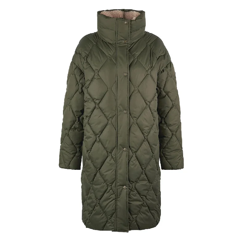 Barbour Womens Samphire Quilted Jacket Deep Olive Cotton Jacket Linen Jacket Terry Jacket