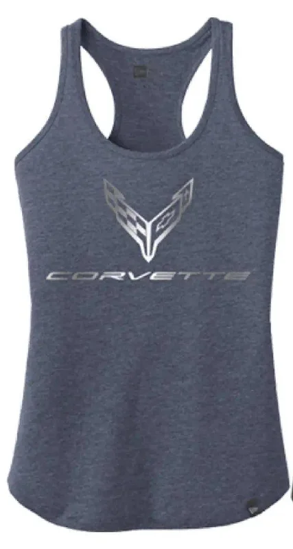 C8 CORVETTE FOIL RACERBACK TANK TOP high neck tank