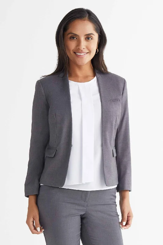 Ladies' Greta Jacket - Empire Grey Bomber Jacket Anorak Windbreaker
