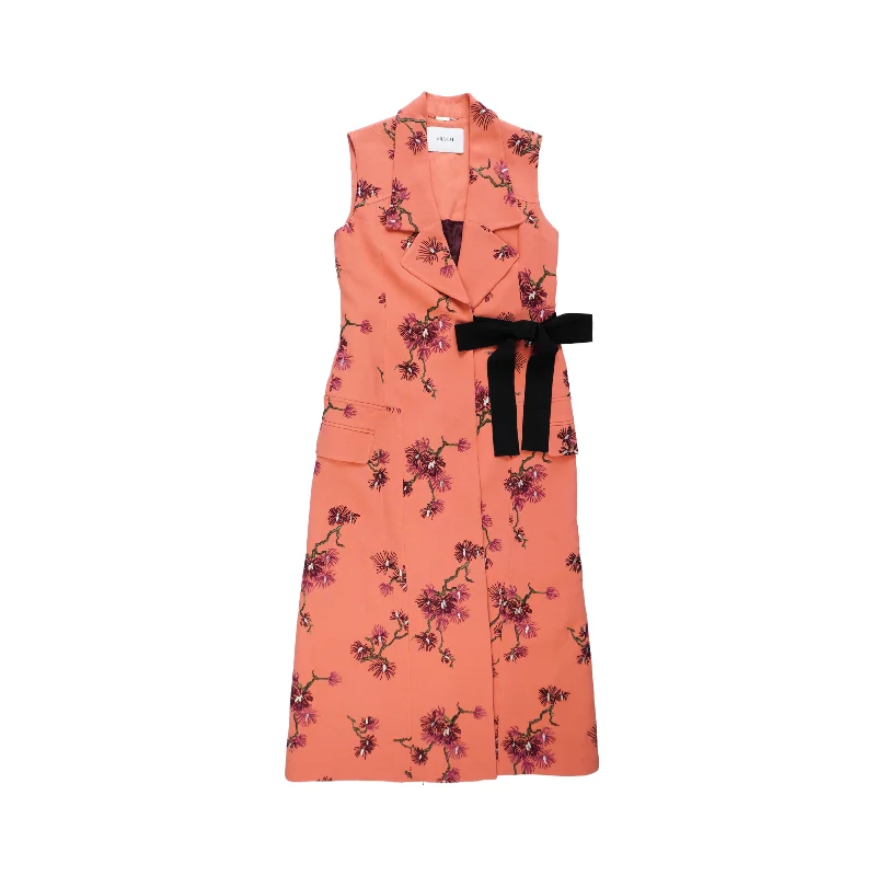 Erdem 'Rose Coat' Vest - Women's 4 Cape Coat Herringbone Coat Tweed Coat
