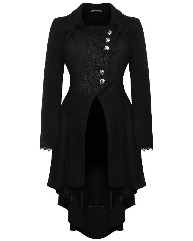 Dark In Love Gothic Asymmetric Lace Trim Dovetail Coat Hooded Jacket Zipper Jacket Button Jacket Dark In Love Gothic Asymmetric Lace Trim Dovetail Coat Hooded Jacket Zipper Jacket Button Jacket