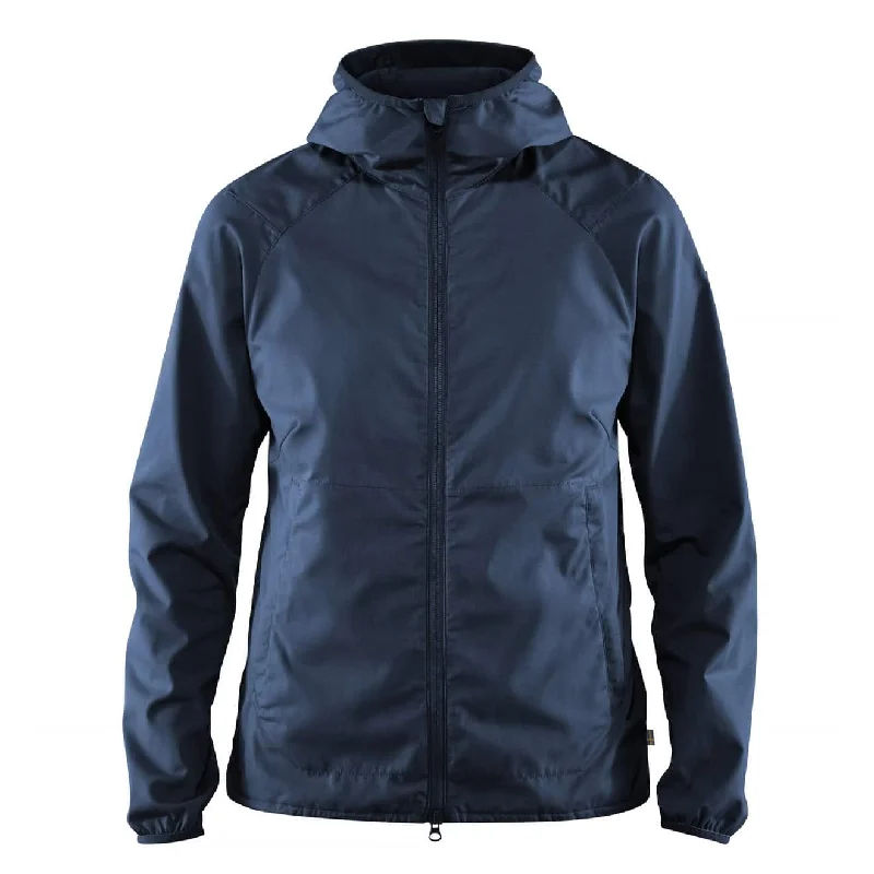 Fjallraven Womens High Coast Shade Jacket Navy Notch Collar Peter Pan Collar Cowl Neck