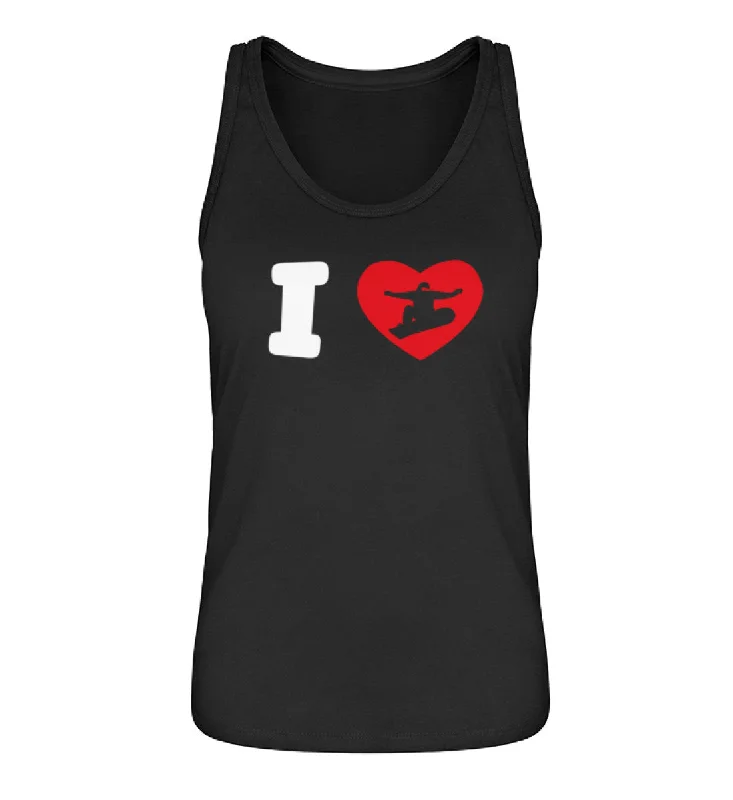 I Love Snowboard - Damen Organic Tanktop teal tank top