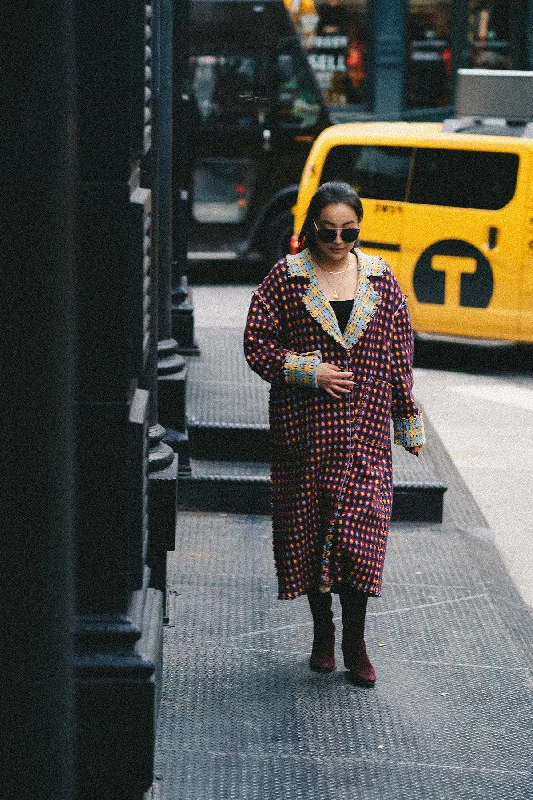 Oversized Reversible Wool Coat Kimono Robe Cloak