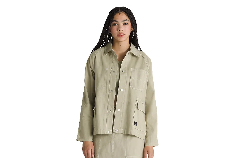 CODEY UTILITY COAT Boat Neck Jacket Square Neck Jacket One-Shoulder Jacket