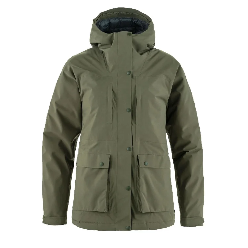 Fjallraven Womens HC Hydratic Padded Jacket Laurel Green Nylon Fabric Polyester Fabric Spandex Fabric