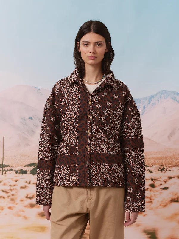 Leopard Quilt Jacket Toggled Jacket Drawstring Jacket Belted Jacket