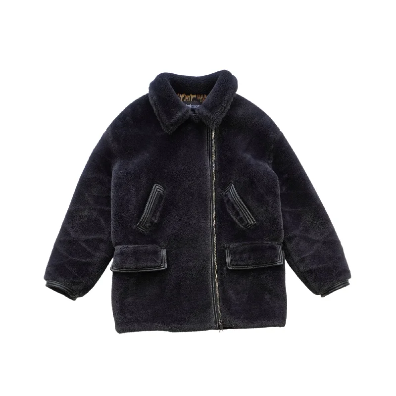 Just Cavalli Faux Fur Coat - Women's 46 Anorak Windbreaker Fleece