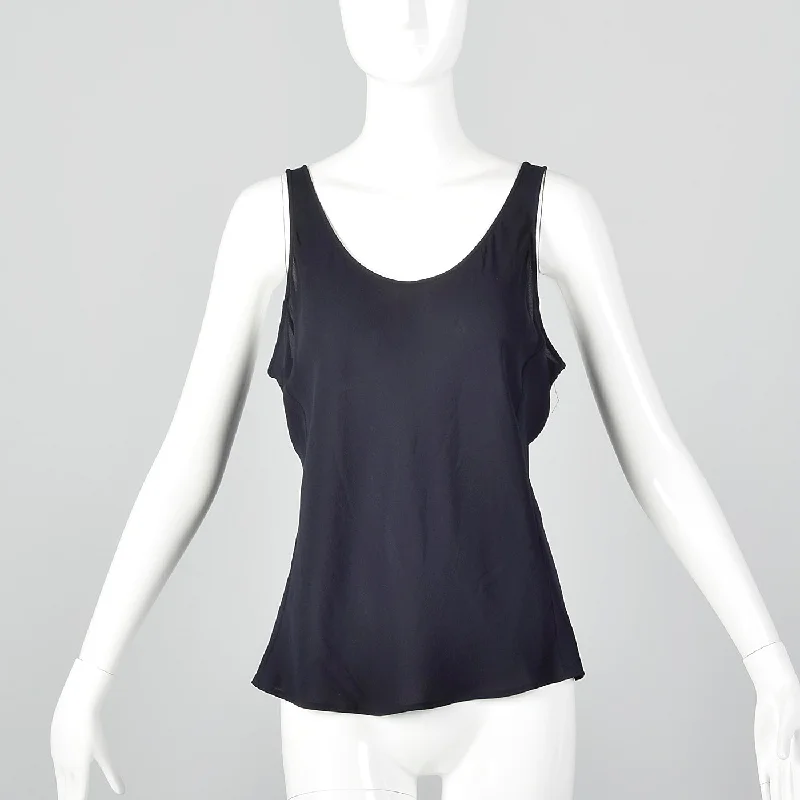 1990s Armani Sheer Navy Tank fitness tank top