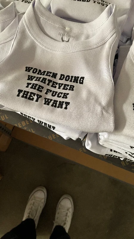 Women Doing What They Want Crop Tank fitness tank top