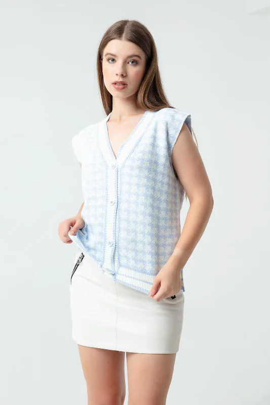 Women'S Coat Patterned Knitwear Vest Striped Polka Dot Solid