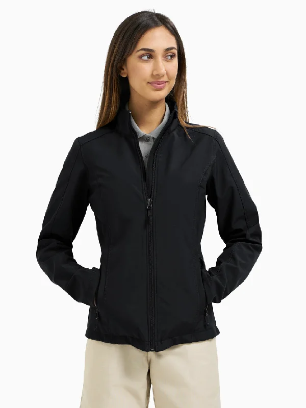 Ladies' Core Soft Shell Jacket - Black Satin Jacket Silk Jacket Chiffon Jacket