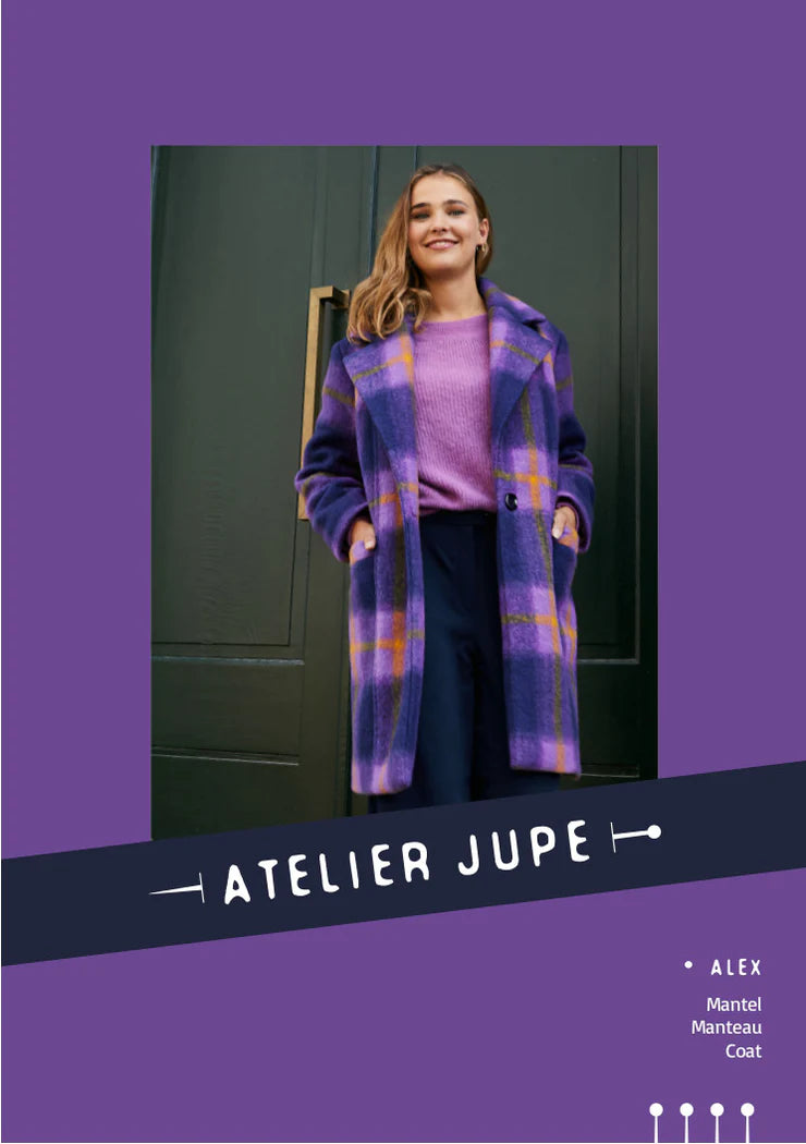 Atelier Jupe - Alex Coat Sewing Pattern Houndstooth Jacket Shearling Jacket Fleece Jacket