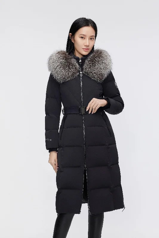 Women's Premium Extreme Goose Down Full Length Coat Stole Shawl Scarf