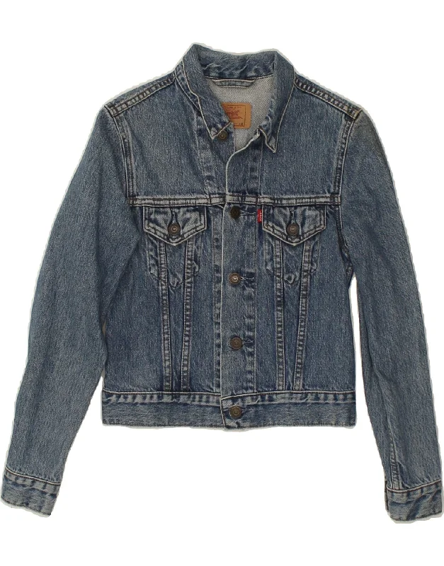 LEVI'S Womens Denim Jacket UK 4 XS Blue Cotton