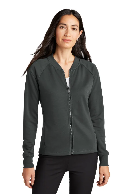 Mercer+Mettle Womens Double Knit Full Zip Bomber Jacket - Anchor Grey