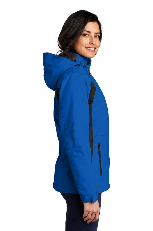 Port Authority Womens All Season II Waterproof Full Zip Hooded Jacket - Snorkel Blue/Black