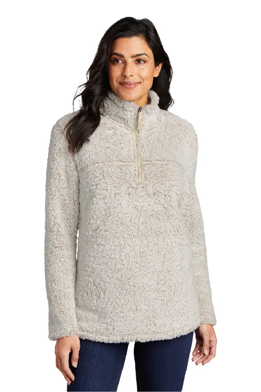 Port Authority Womens Cozy Sherpa Fleece 1/4 Zip Jacket - Heather Oatmeal