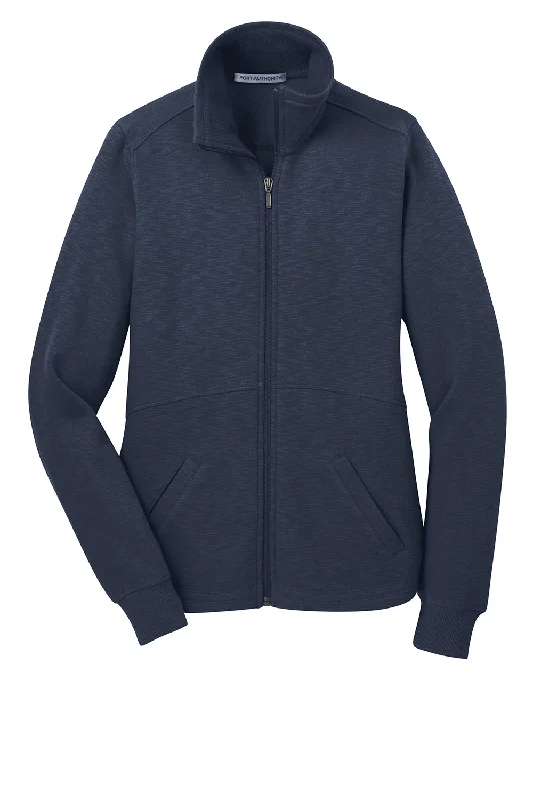 Port Authority Womens Full Zip Fleece Jacket - Navy Blue