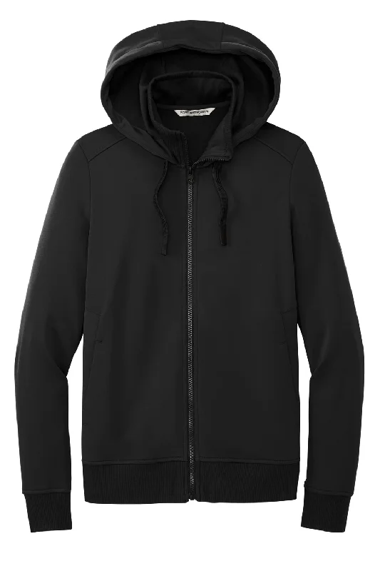 Port Authority Womens Smooth Fleece Full Zip Hooded Jacket - Deep Black