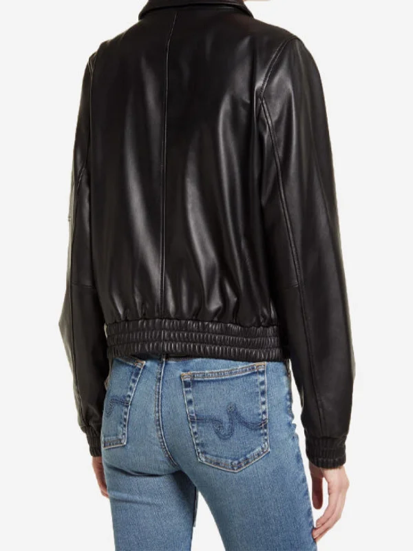 Women’s Black Bomber Leather Jackets