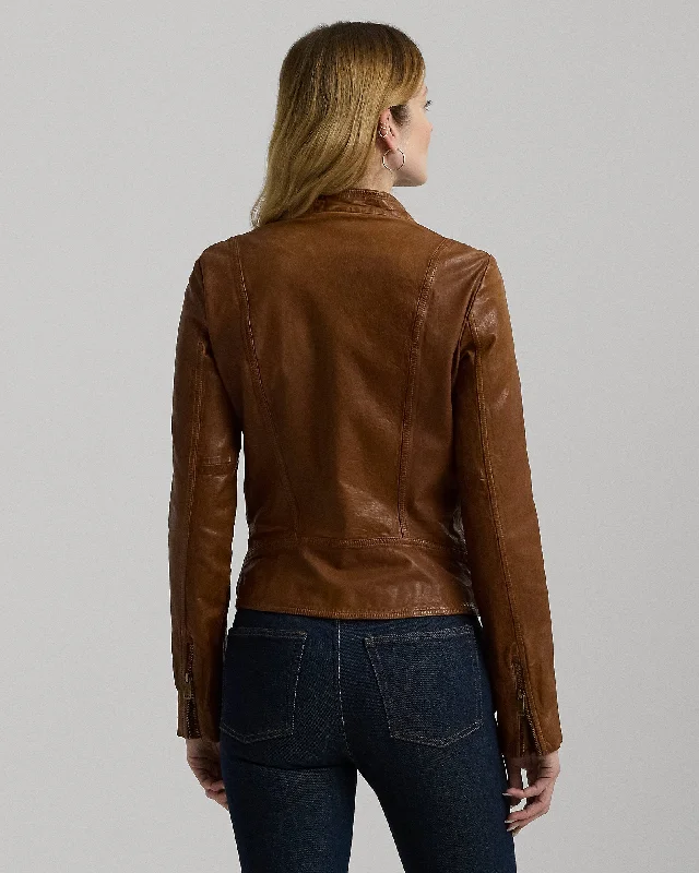 Women's Leather Motercycle Jacket