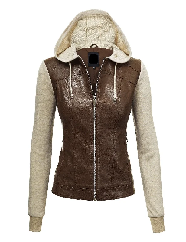 Coffee Oatmeal / Real Leather & Cotton / XS