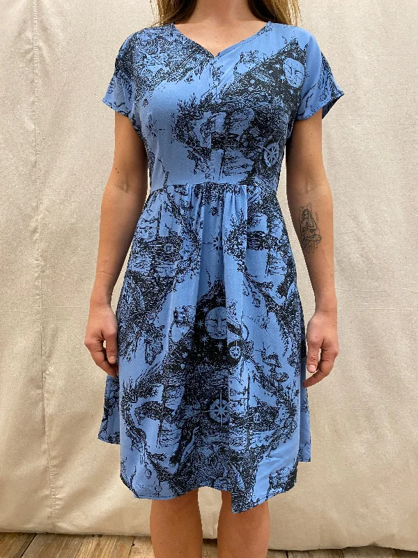 Dolman Dress in Earth Worship in Ocean Blue