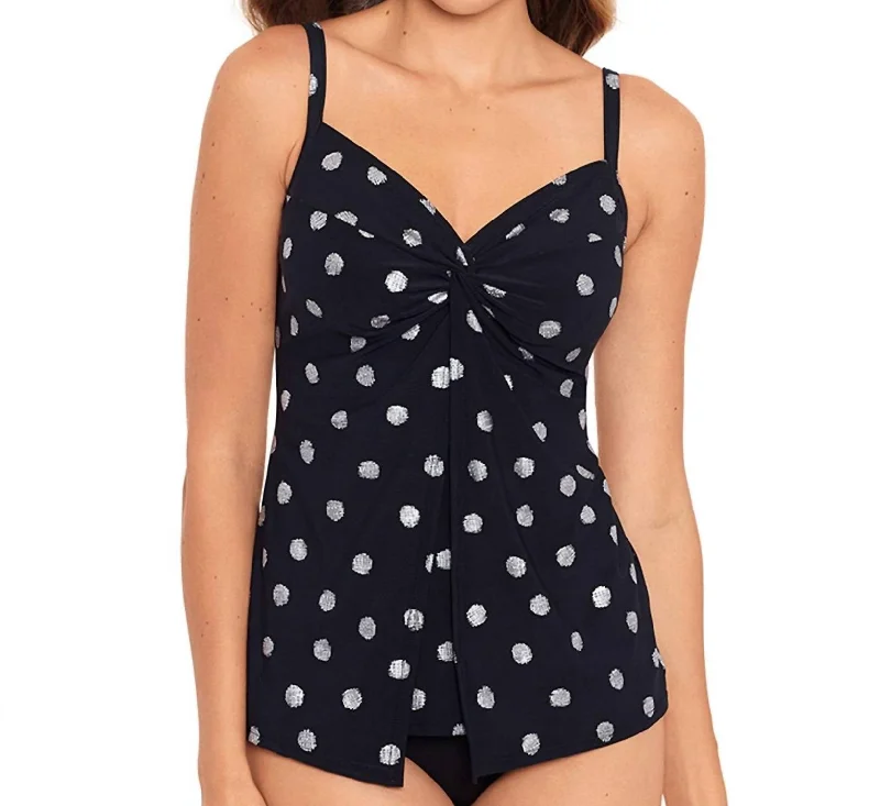 Love Knot Underwire Tankini Top In Black