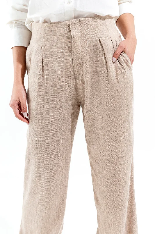 PLEATED WIDE LEG TAILORED PANTS