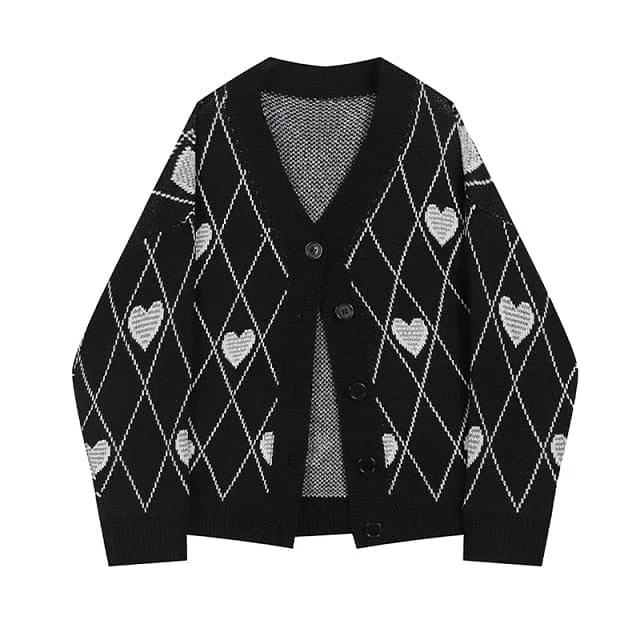 Gothic Style Oversized Black Cardigan For Women