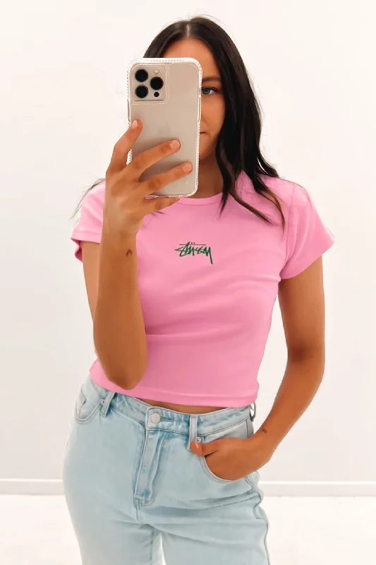 Graffiti Rib Tee Candy Pink