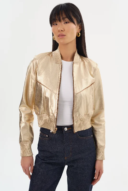 KORDELLA | Reversible Leather Bomber Jacket