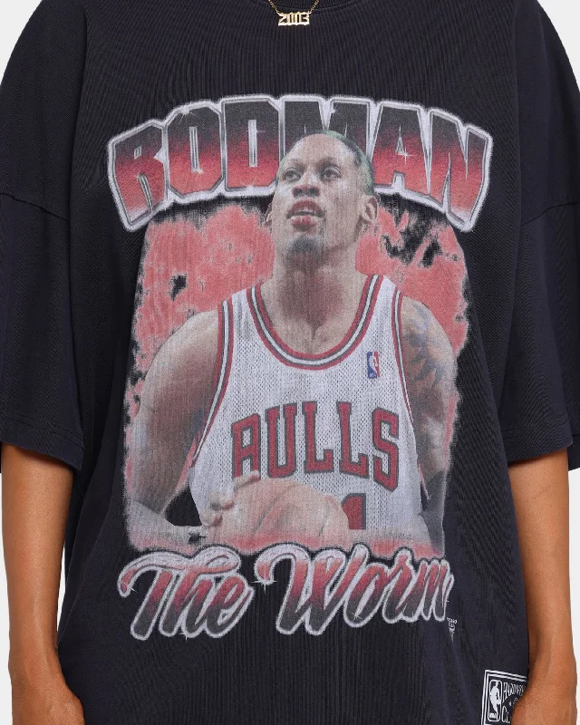 Mitchell & Ness Dennis Rodman Hall Of Fame Oversized Vintage T-Shirt Faded Black