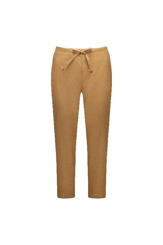 Vassalli 7/8 Leg Elastic Waist Pant - Caramel