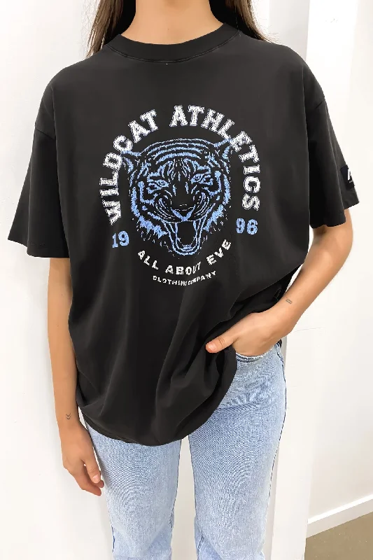 Wildcat Oversized Tee Washed Black