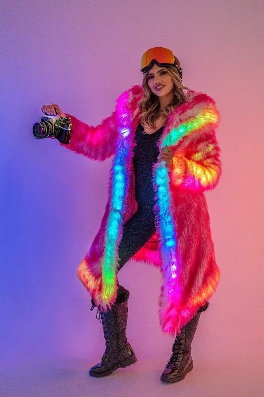 Women's LED Desert Warrior Coat in ""Just The Tip-Hot Pink""